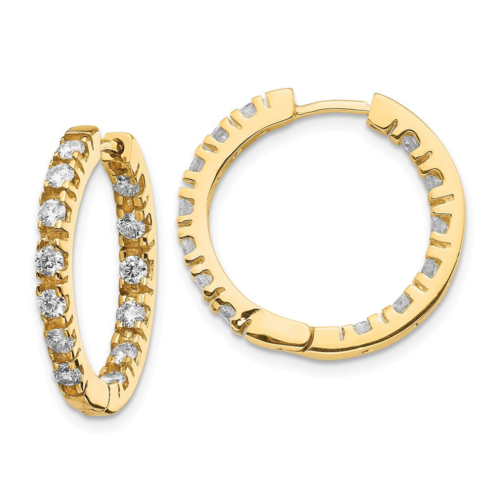 14k VS Diamond Hinged Hoop Earrings