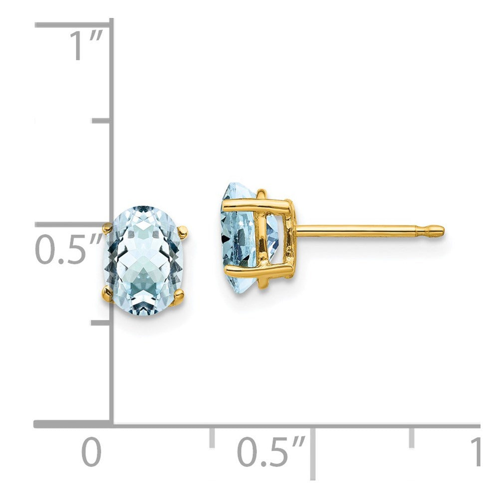 14k Aquamarine Post Earrings