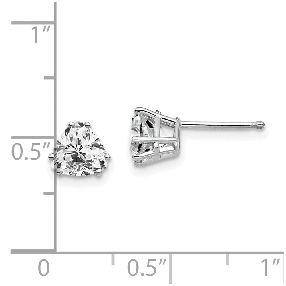 14k White Gold 6mm Trillion Cubic Zirconia Earrings