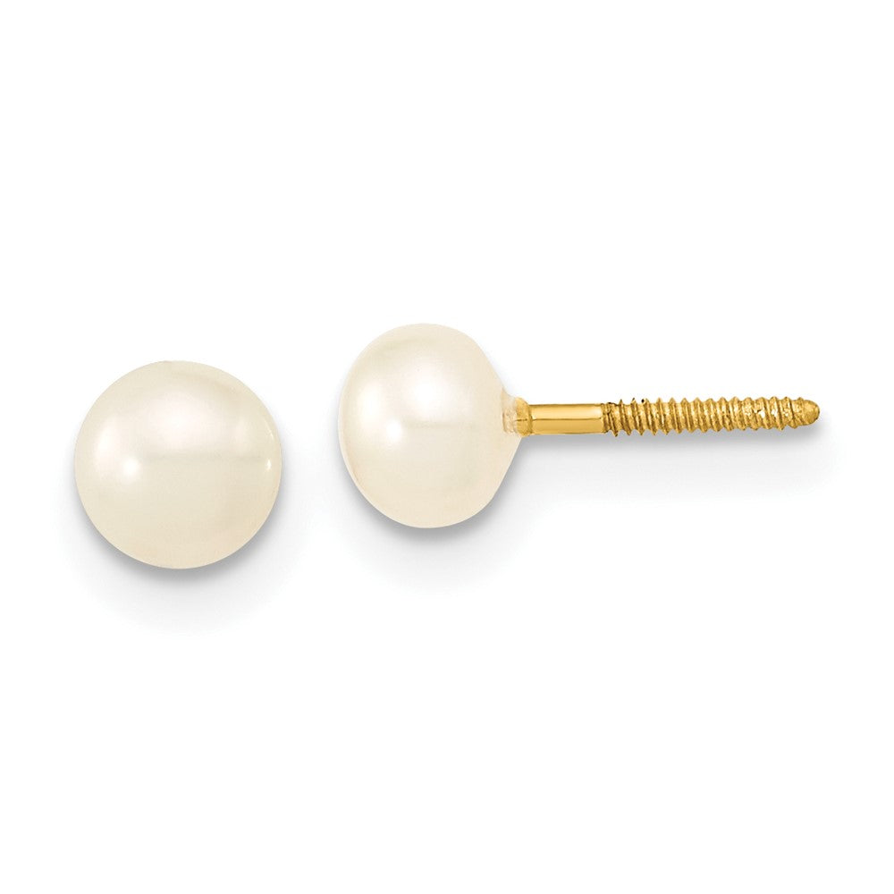 14k 3-4mm Semi-Round White Freshwater Cultured Pearl 12 inch Necklace, 4 inch Bracelet and Post Earrings Set