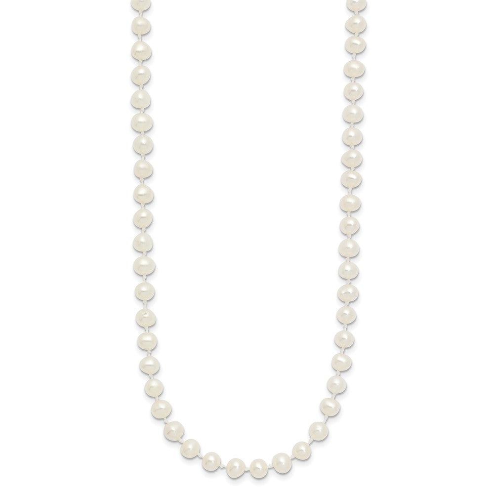 14k 4-5mm White Semi-Round Freshwater Cultured Pearl 12 inch Necklace