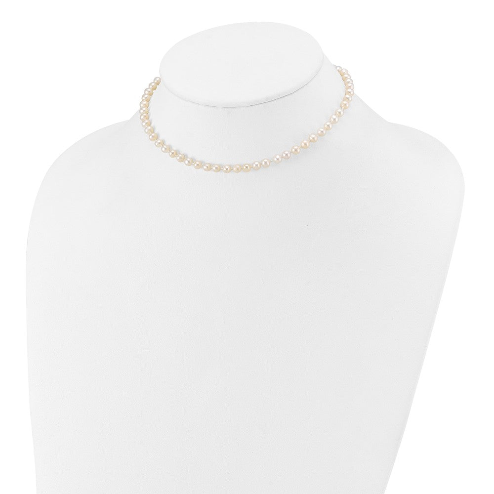 14k 4-5mm White Semi-Round Freshwater Cultured Pearl 12 inch Necklace