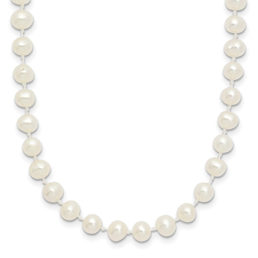 14k 4-5mm White Semi-Round Freshwater Cultured Pearl 12 inch Necklace
