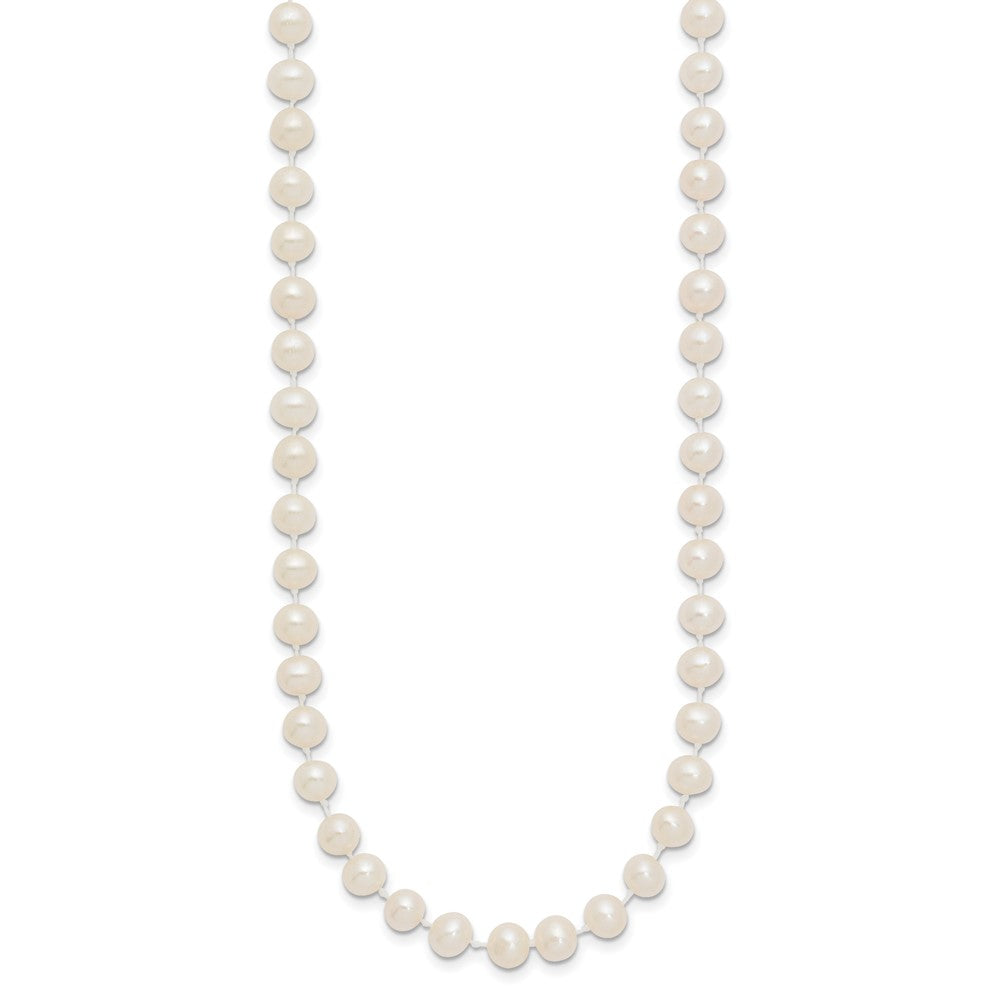 14k 5-6mm White Semi-Round Freshwater Cultured Pearl 12 inch Necklace