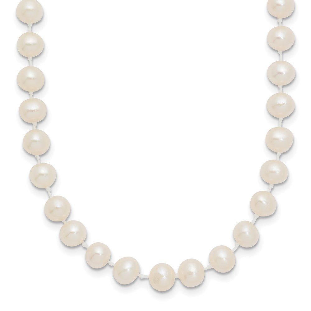14k 5-6mm White Semi-Round Freshwater Cultured Pearl 12 inch Necklace