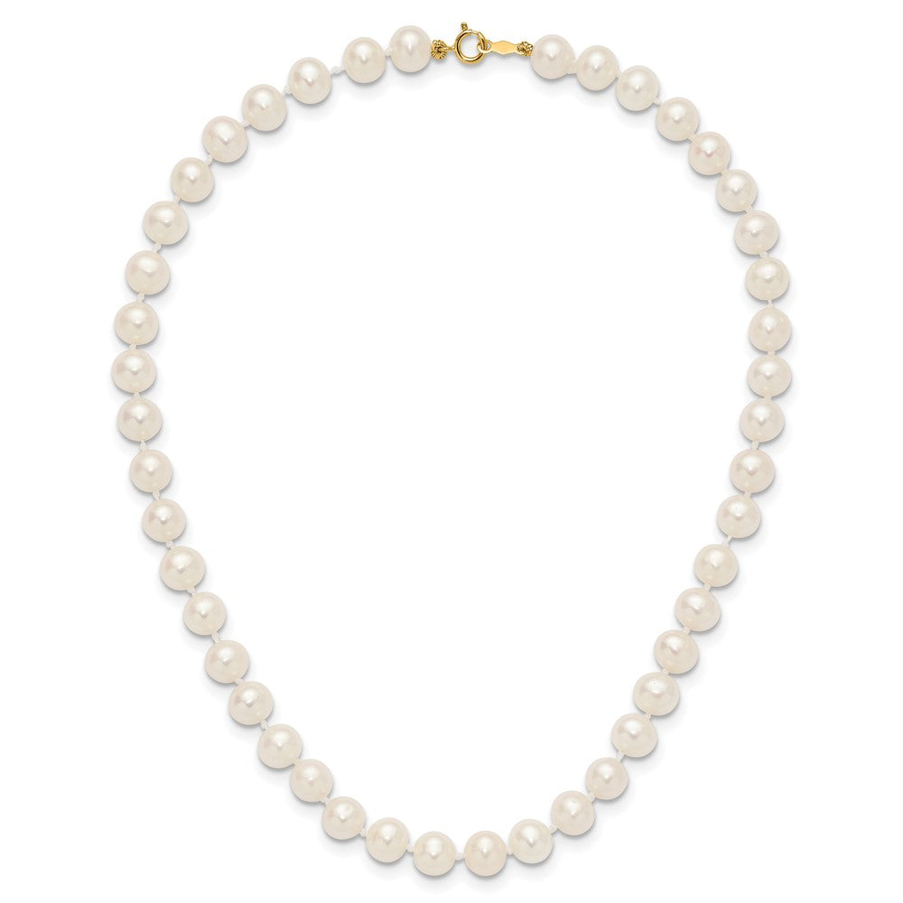 14k 6-7mm White Semi-Round Freshwater Cultured Pearl 14 inch Necklace