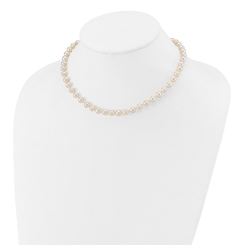14k 6-7mm White Semi-Round Freshwater Cultured Pearl 14 inch Necklace