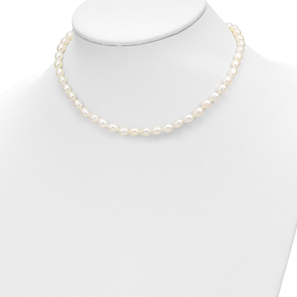 14k 5-6mm White Freshwater Cultured Pearl 5 inch Bracelet, 14 inch Necklace and Post Earrings Set