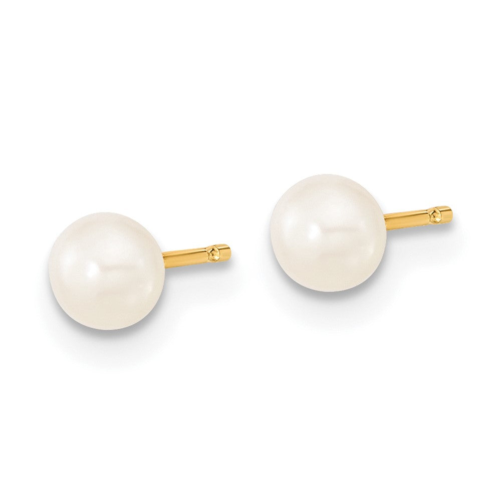 14k 4-5mm White Freshwater Cultured Pearl Pendant, 5 inch Bracelet and Post Earrings Set
