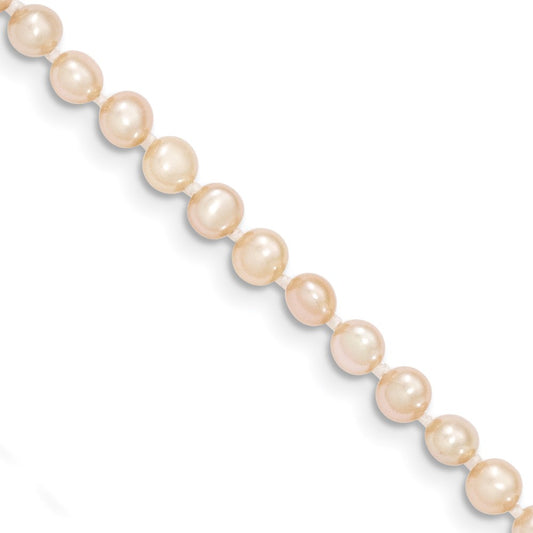 14k 3-4mm Pink Near Round Freshwater Cultured Pearl Bracelet