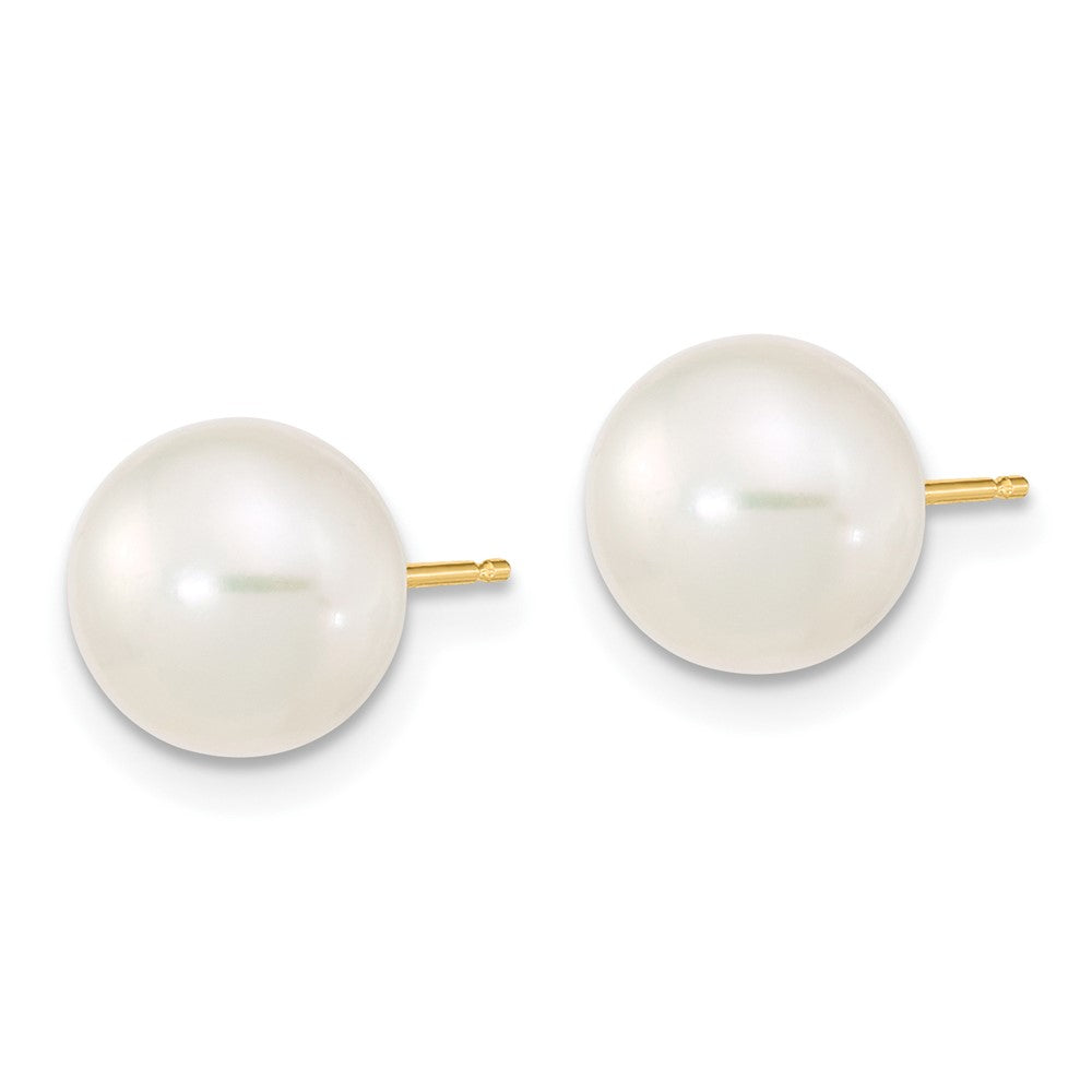 14k 8-9mm White Near-Round Freshwater Cultured Pearl 18 inch Necklace with 2 inch Extension, 7.5 inch Bracelet with 1 inch Extension and Post Earrings Set