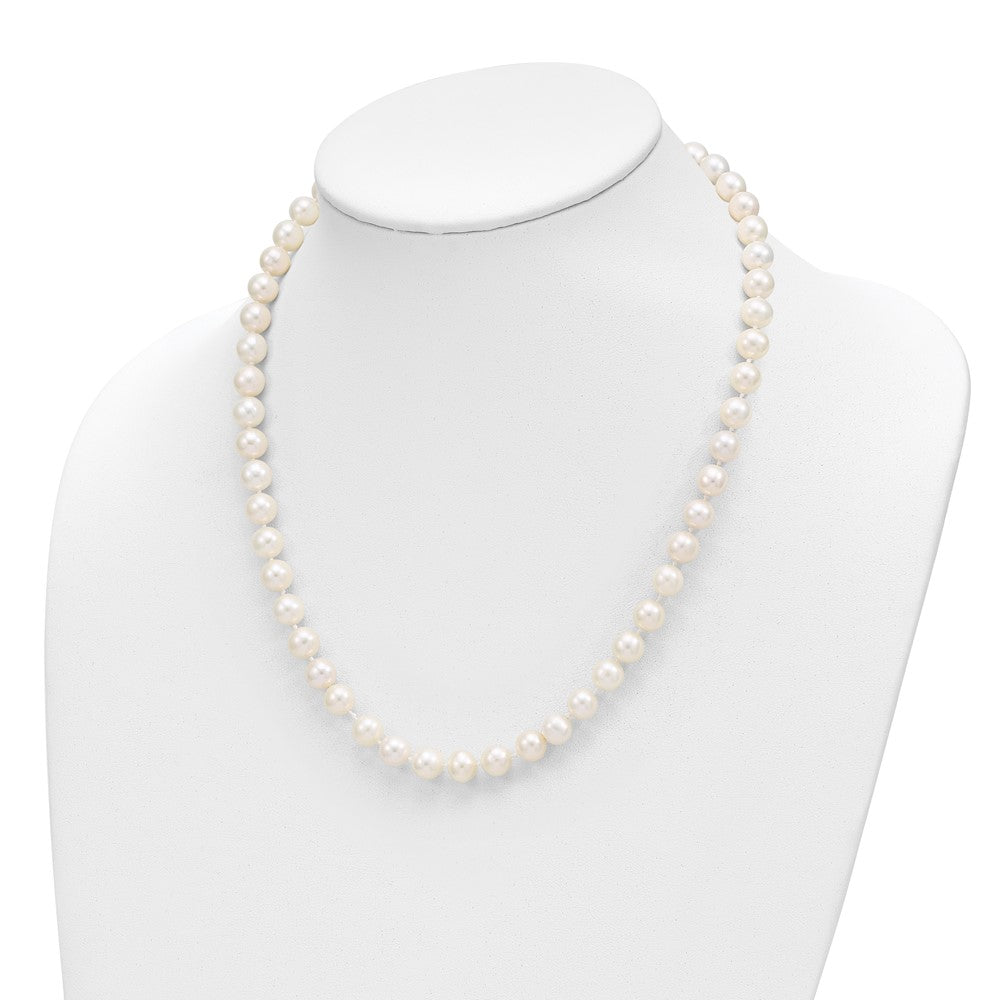 14k 8-9mm White Near-Round Freshwater Cultured Pearl 18 inch Necklace with 2 inch Extension, 7.5 inch Bracelet with 1 inch Extension and Post Earrings Set