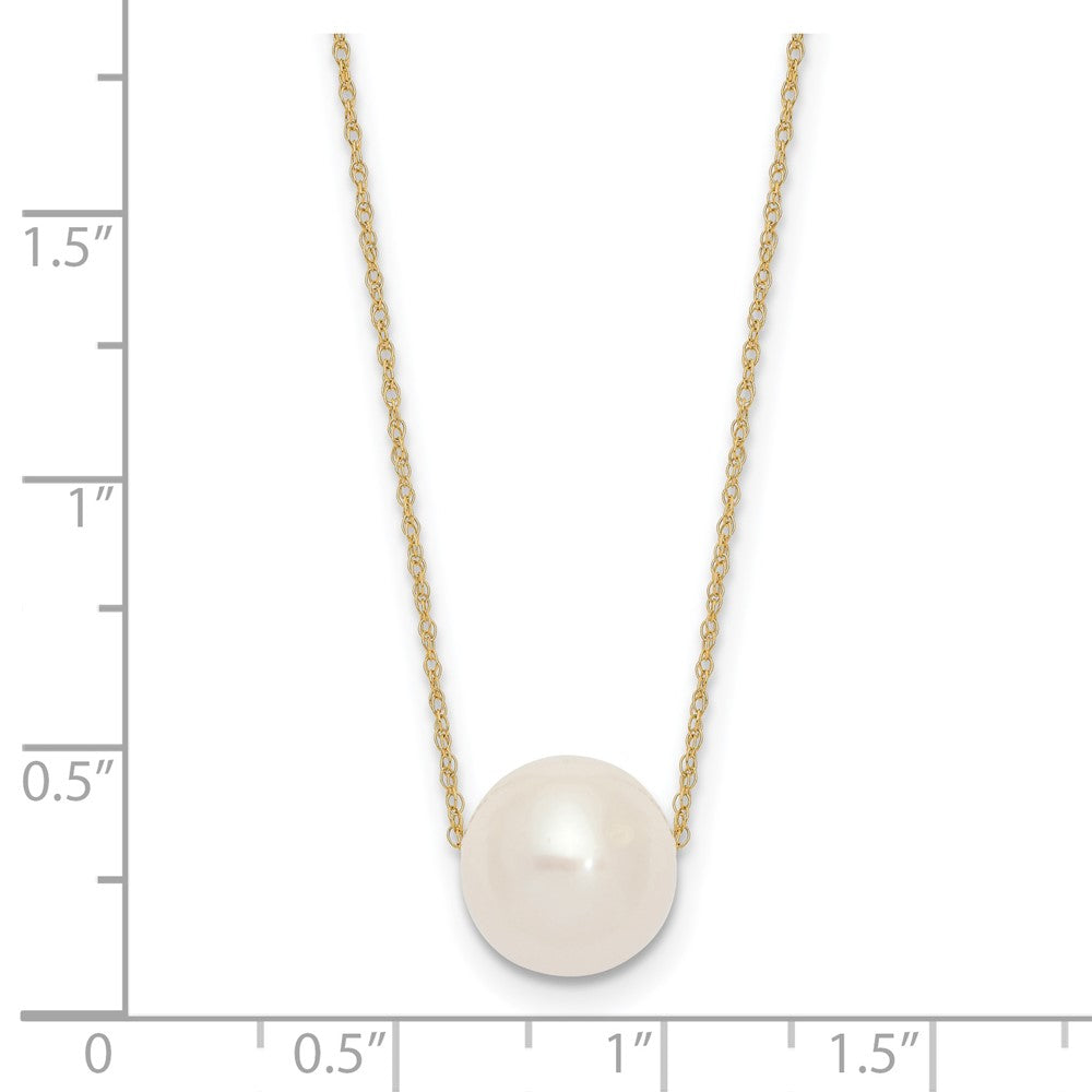 14k 10-11mm White Semi-Round Freshwater Cultured Pearl Rope 17 inch Necklace
