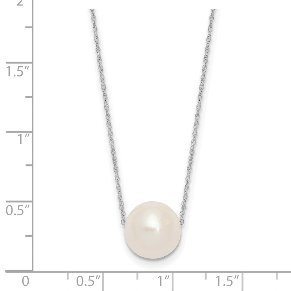 14k White Gold 10-11mm White Semi-Round Freshwater Cultured Pearl Rope 17 inch Necklace