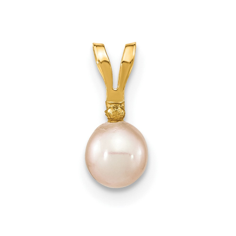14K Madi K 4-5mm Rd Pink FWC Pearl .03ct. Diamond Earring and Pendant Set