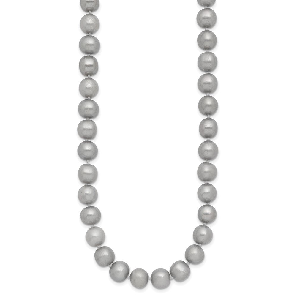14k 8-9mm Grey Near-Round Freshwater Cultured Pearl 18 inch Necklace