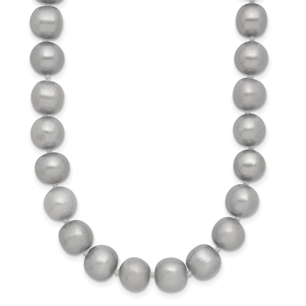 14k 8-9mm Grey Near-Round Freshwater Cultured Pearl 18 inch Necklace