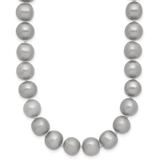 14k 8-9mm Grey Near-Round Freshwater Cultured Pearl 18 inch Necklace