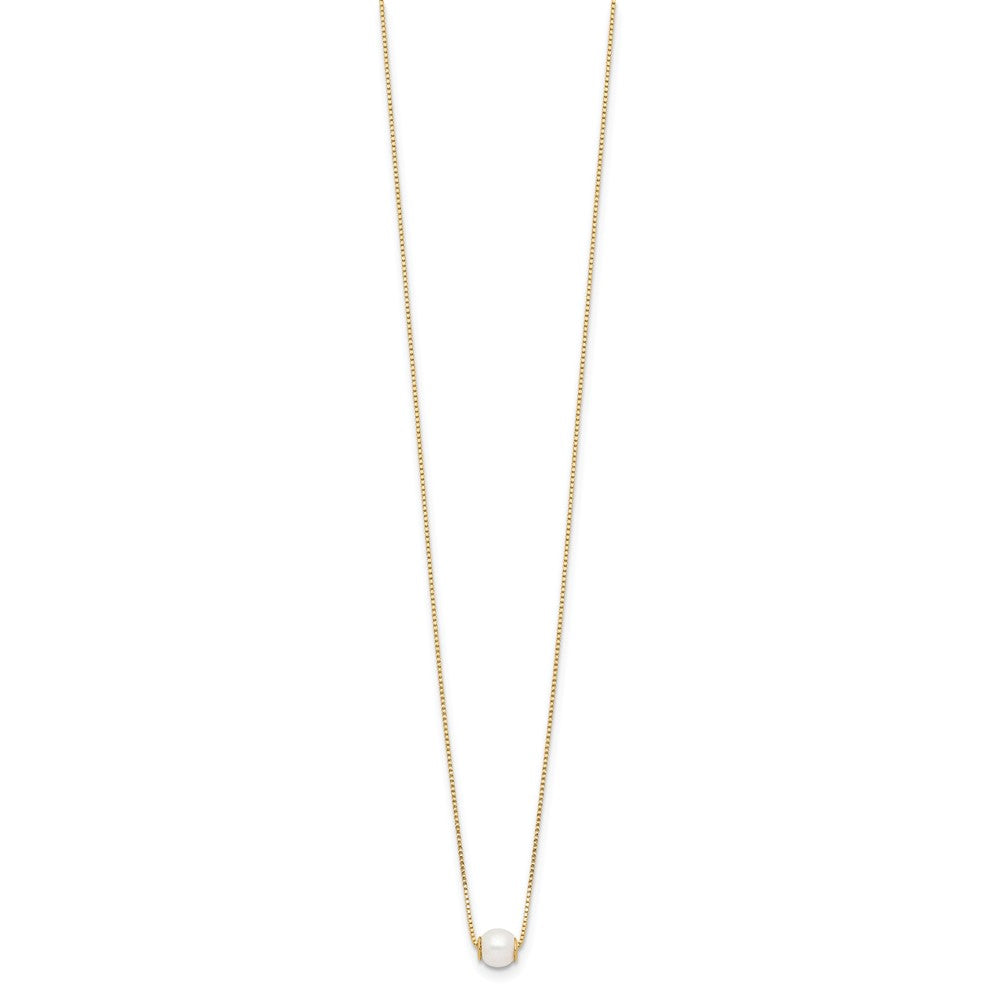 14k 4-5mm White Round Freshwater Cultured Pearl 18 inch Necklace