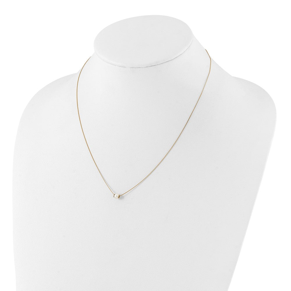 14k 4-5mm White Round Freshwater Cultured Pearl 18 inch Necklace
