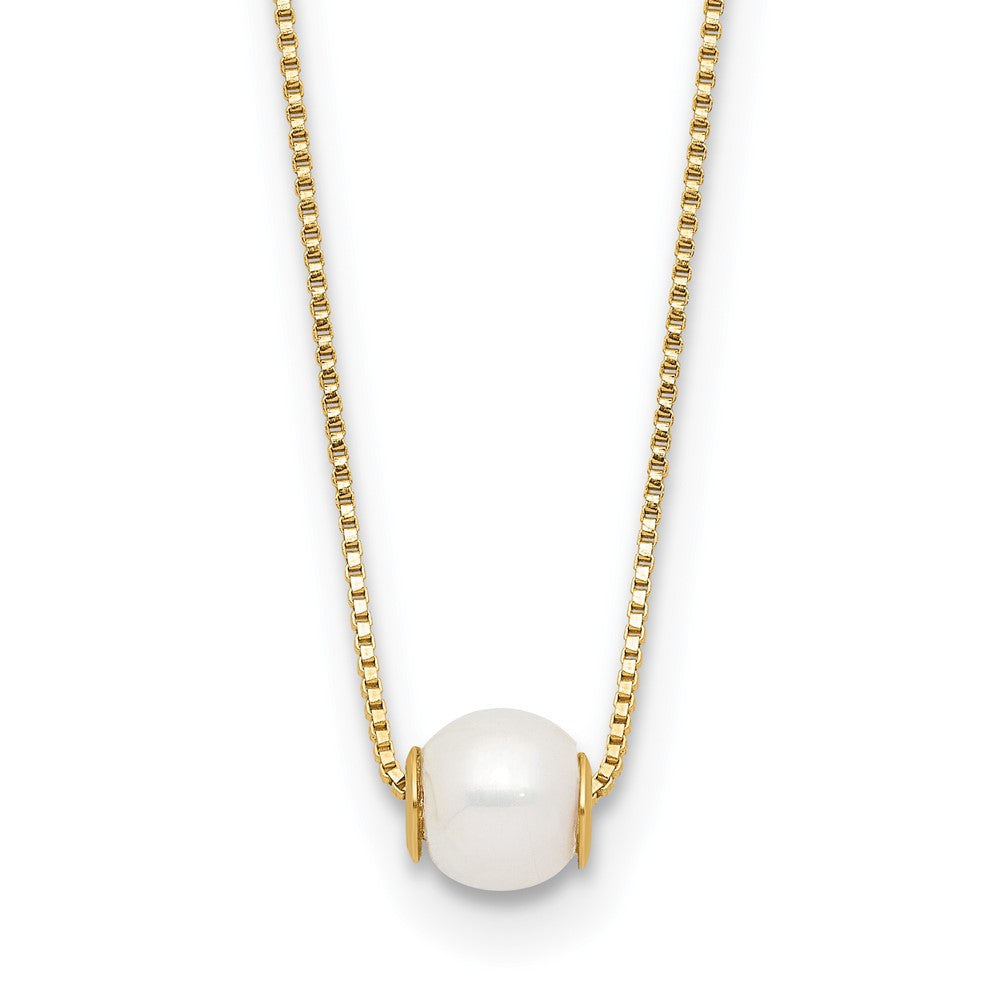 14k 4-5mm White Round Freshwater Cultured Pearl 18 inch Necklace