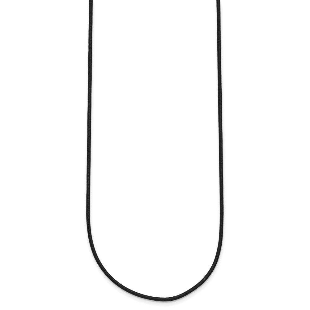 14k White Gold 1.5mm 18in Black Leather Cord Necklace