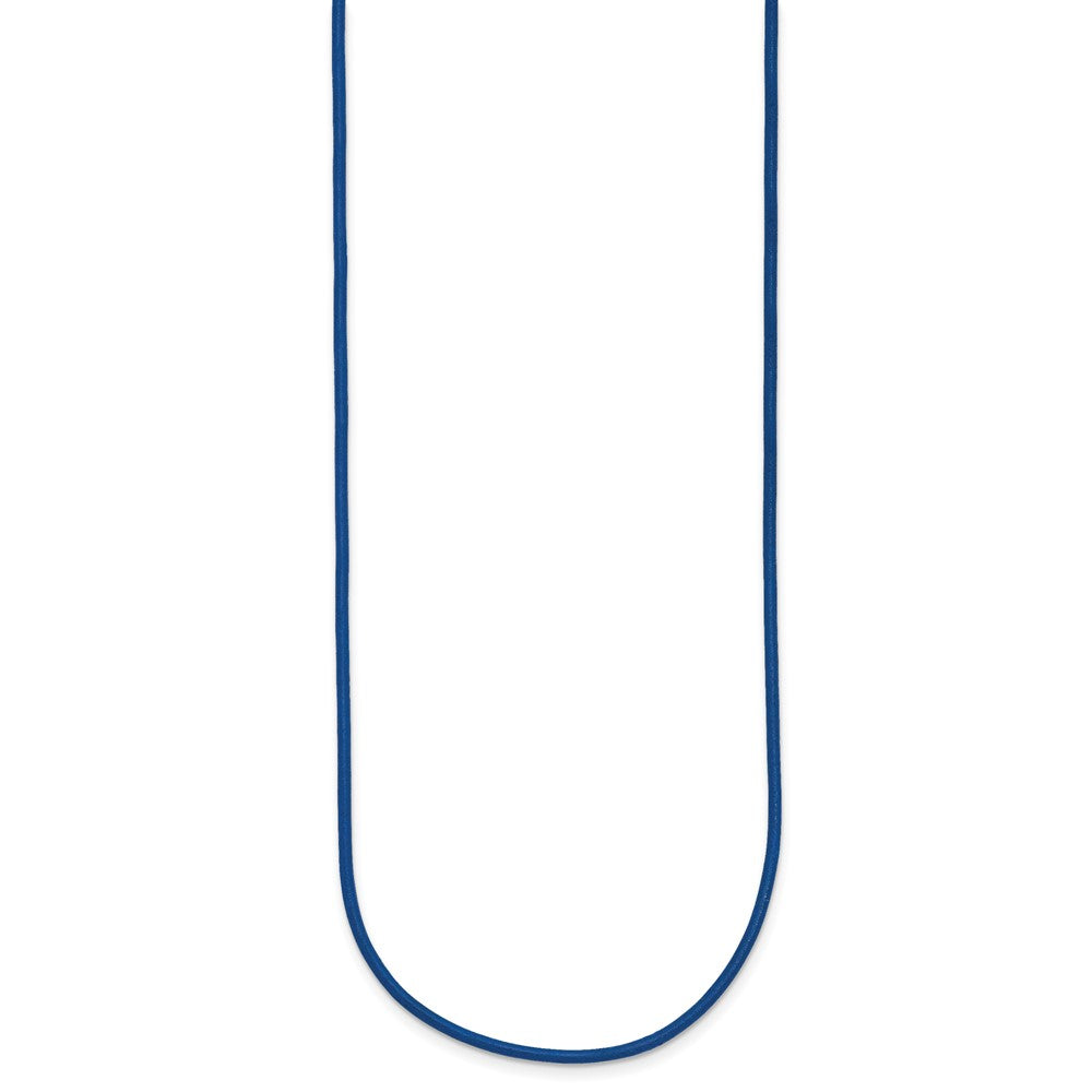 14k 1.6mm 16in Royal Blue Leather Cord Necklace