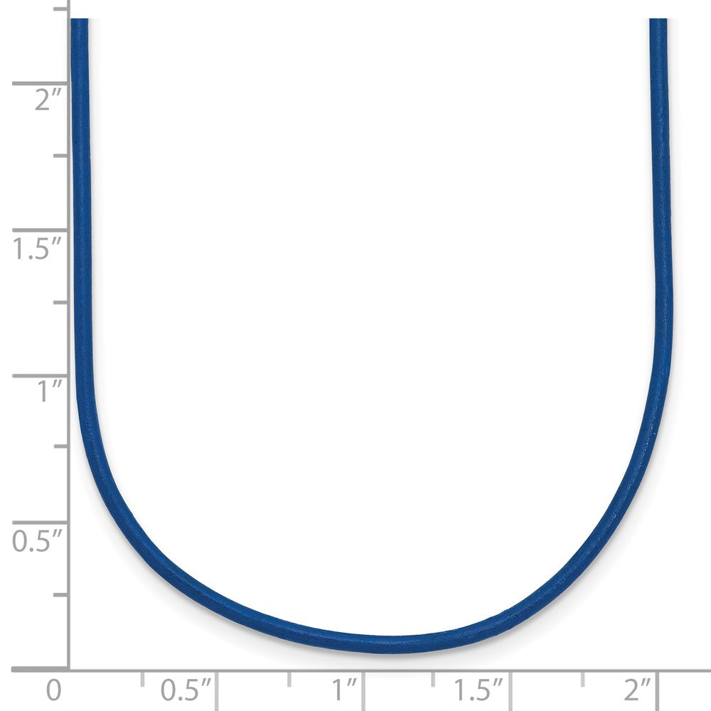 14k 1.6mm 16in Royal Blue Leather Cord Necklace