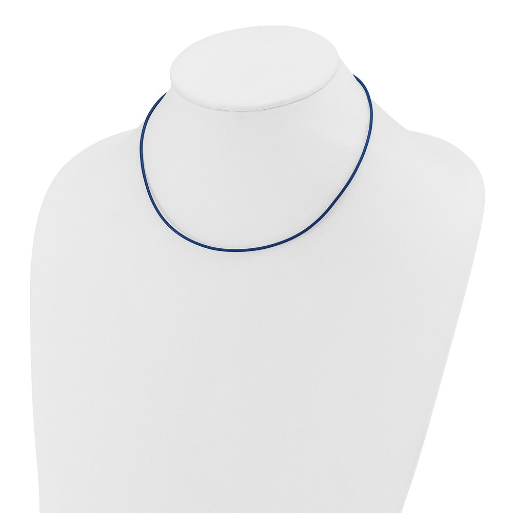 14k 1.6mm 16in Royal Blue Leather Cord Necklace