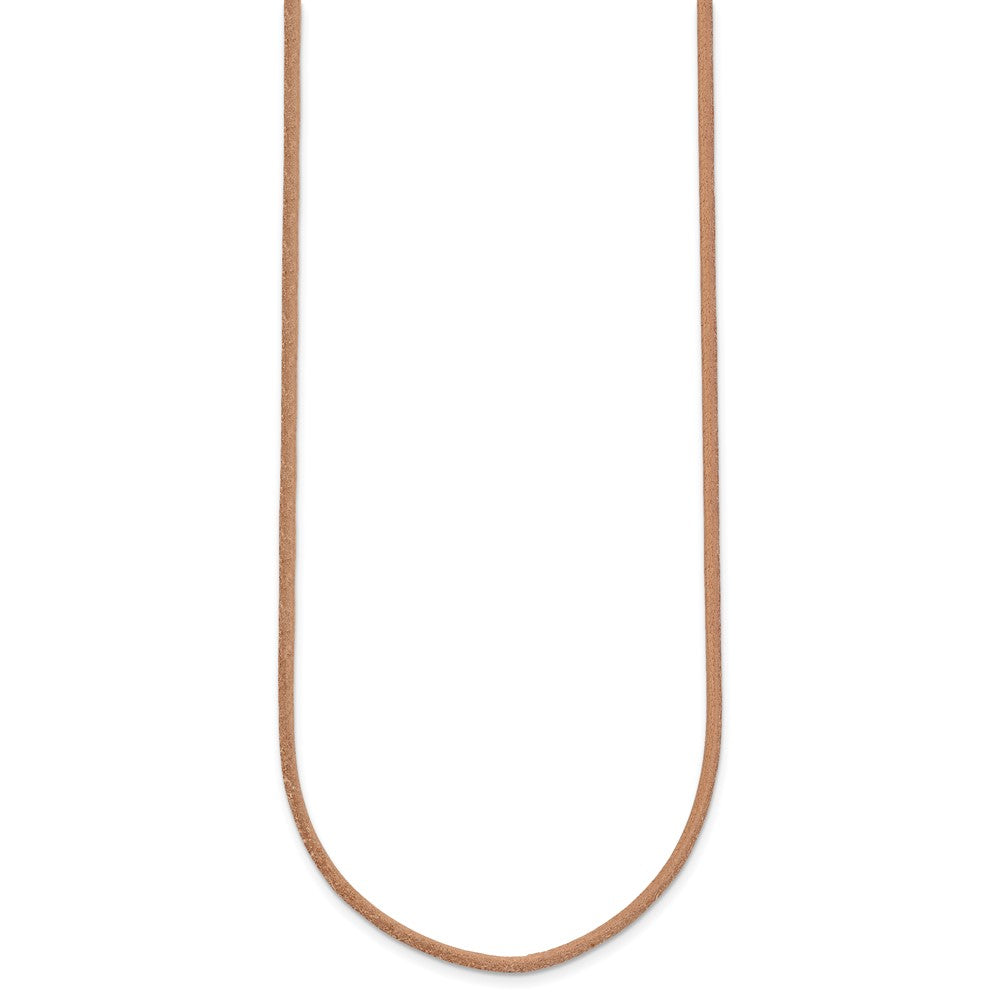 14k 2mm 16in Natural Leather Cord Necklace