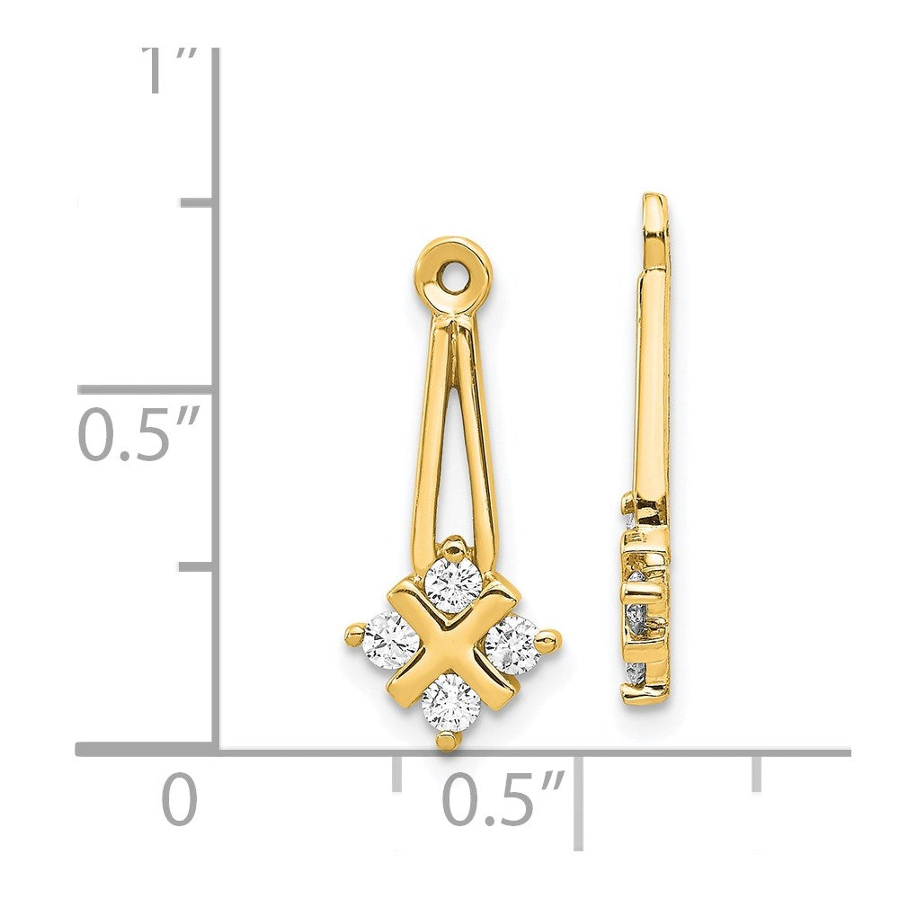 14k AA Dangle Cluster Diamond Earring Jacket