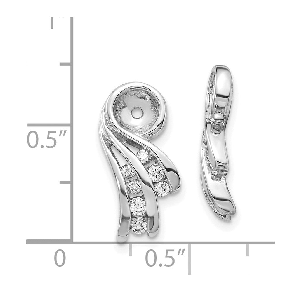 14k White Gold A Fancy Diamond Earring Jacket
