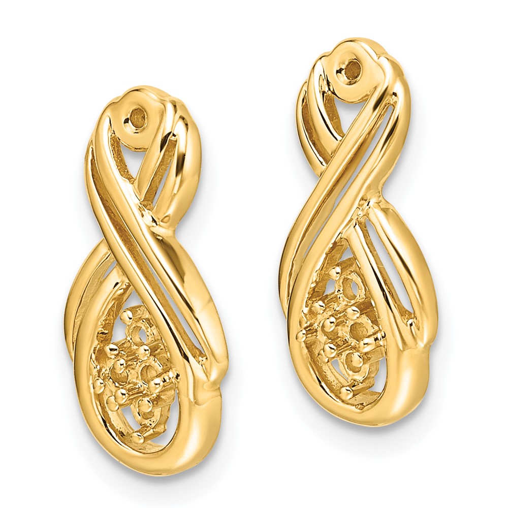 14k Yellow Gold Infinity Diamond Earring Jackets Mountings