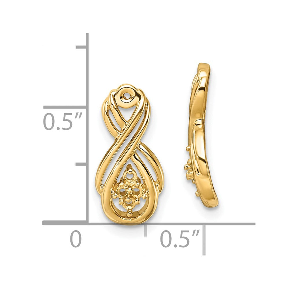 14k Yellow Gold Infinity Diamond Earring Jackets Mountings