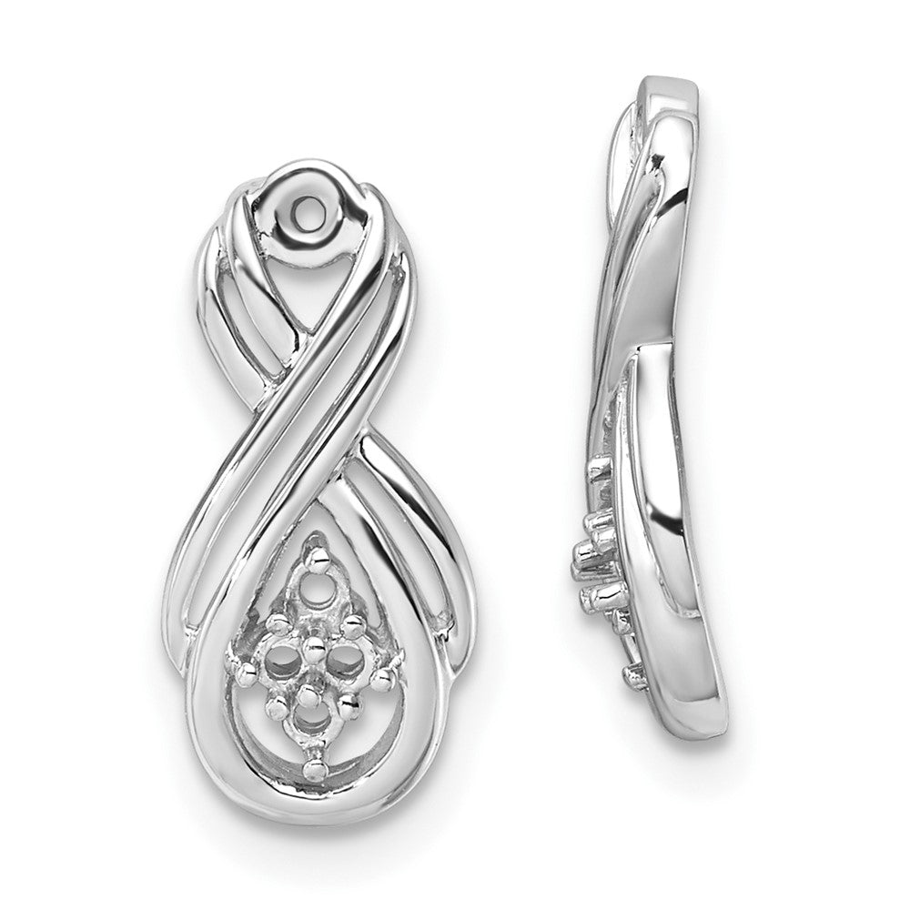 14k White Gold Infinity Diamond Earring Jackets Mountings