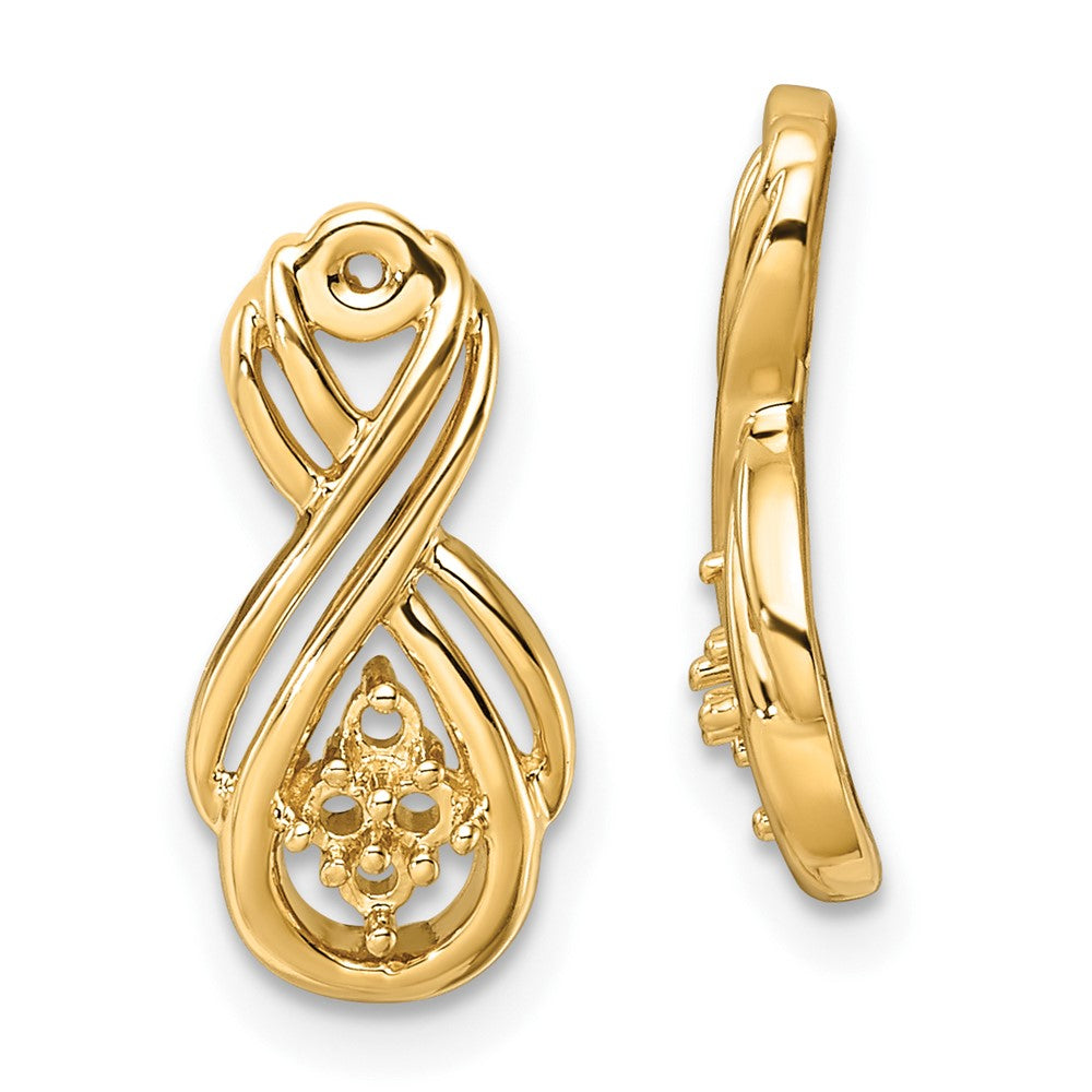 14k Yellow Gold Infinity Diamond Earring Jackets Mountings