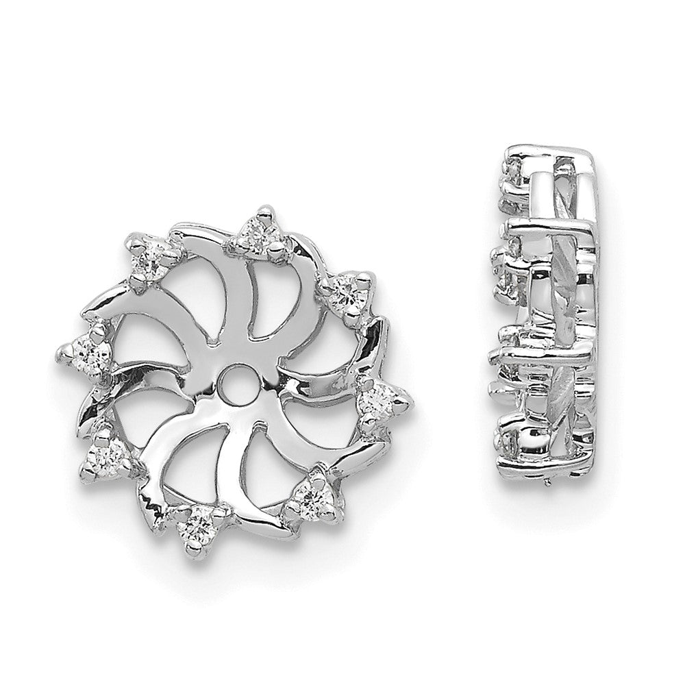 14k White Gold AAA Diamond Earring Jacket
