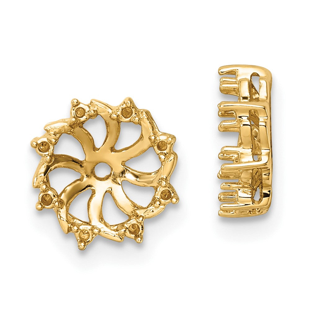 14k Yellow Gold Diamond Earring Jackets Mountings