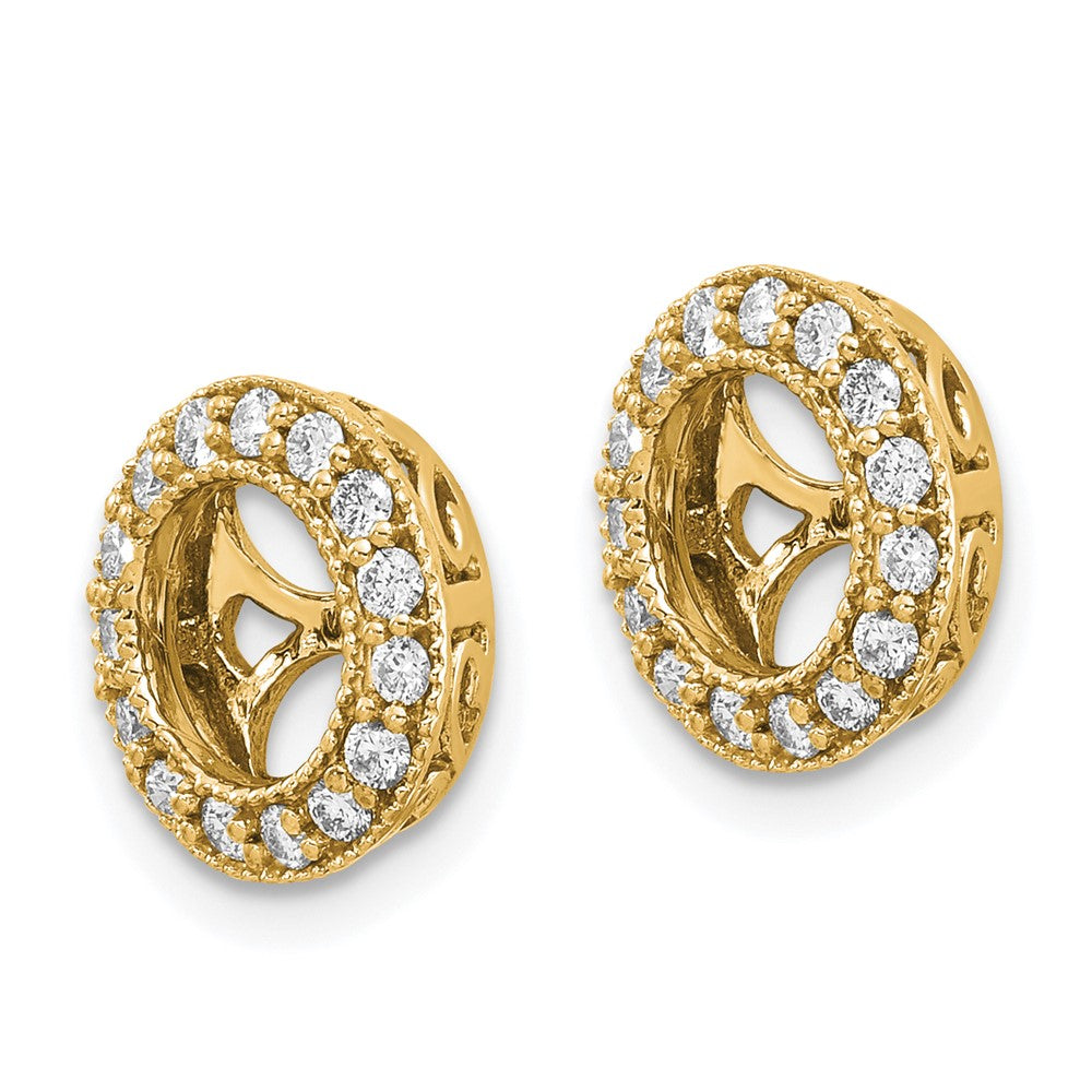 14k Yellow Gold AAA Diamond Earring Jacket
