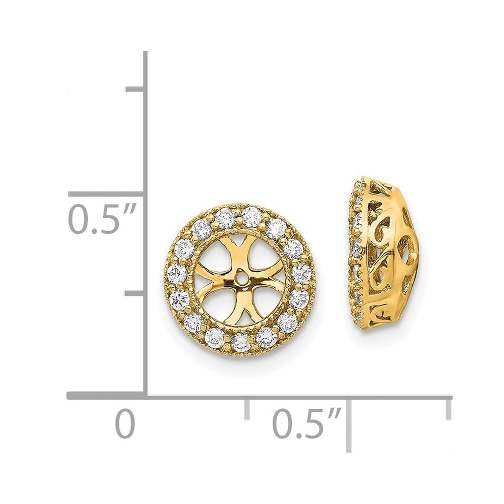 14k Yellow Gold AAA Diamond Earring Jacket