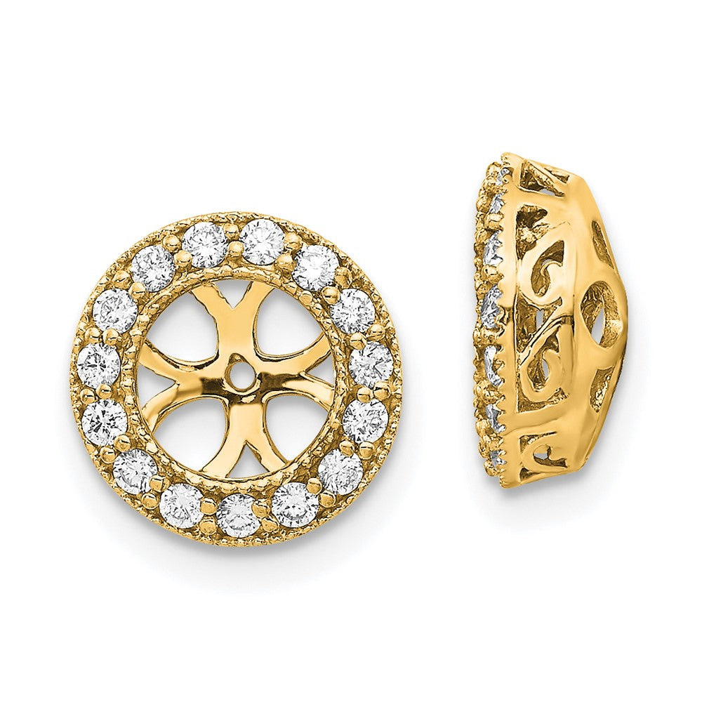 14k Yellow Gold AAA Diamond Earring Jacket