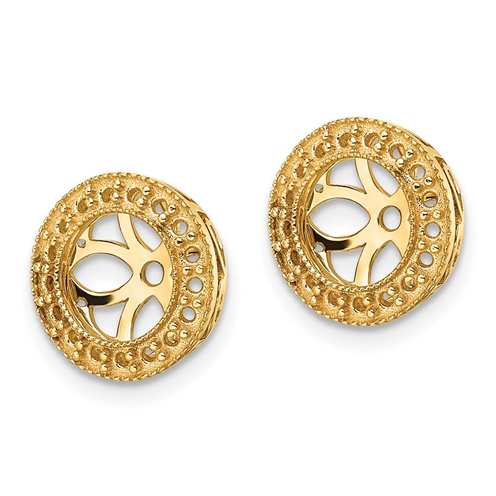 14k Yellow Gold Diamond Earring Jacket Mountings