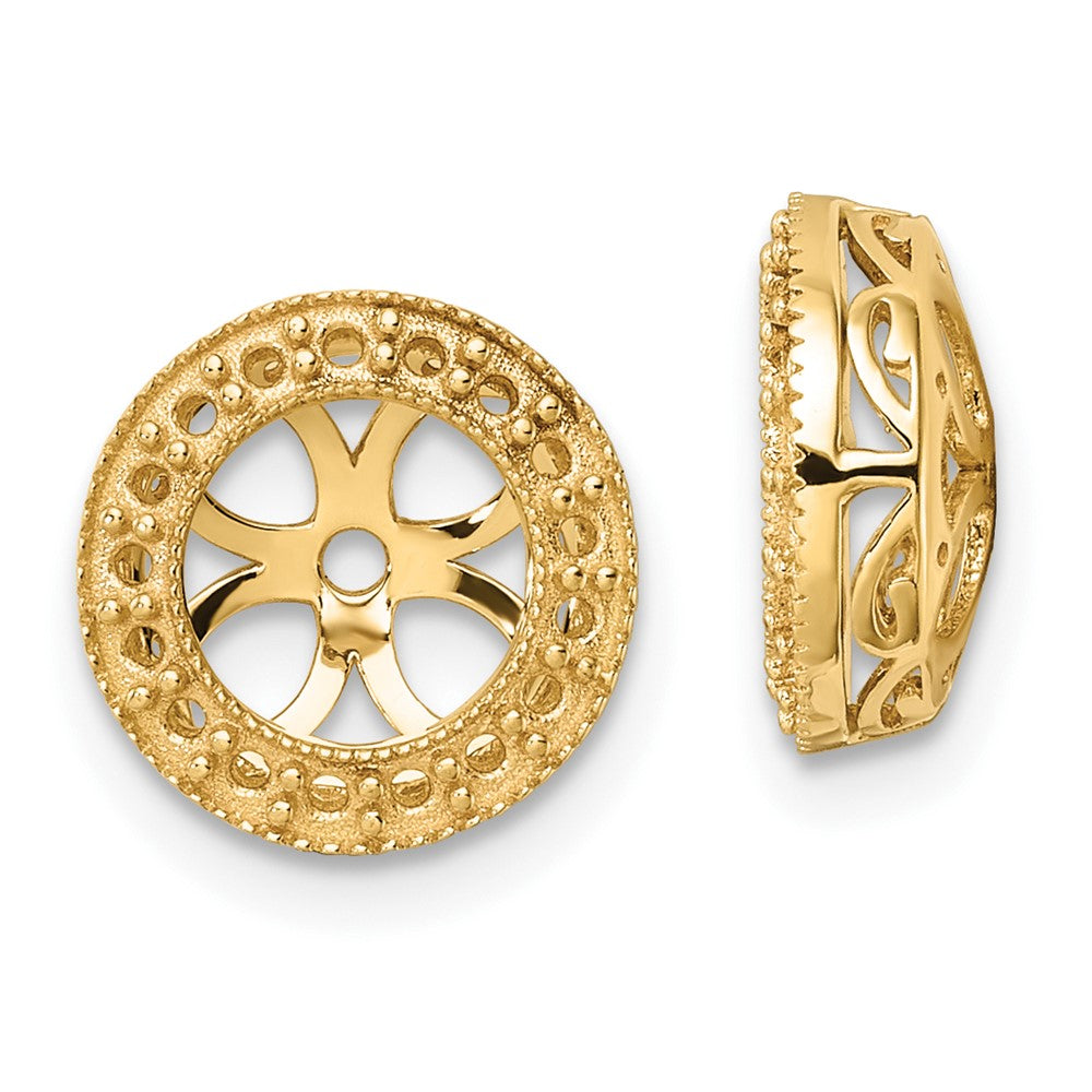 14k Yellow Gold Diamond Earring Jacket Mountings