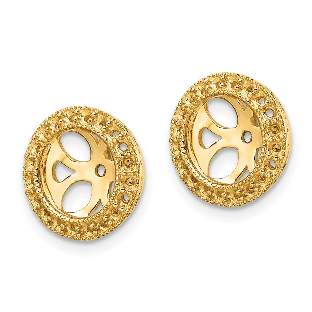 14k Yellow Gold Diamond Earring Jacket Mountings