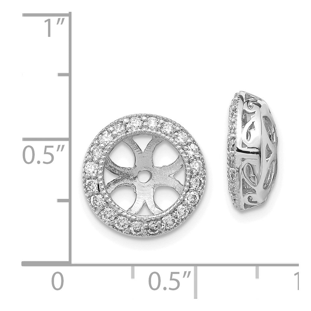 14k White Gold AA Diamond Earring Jacket