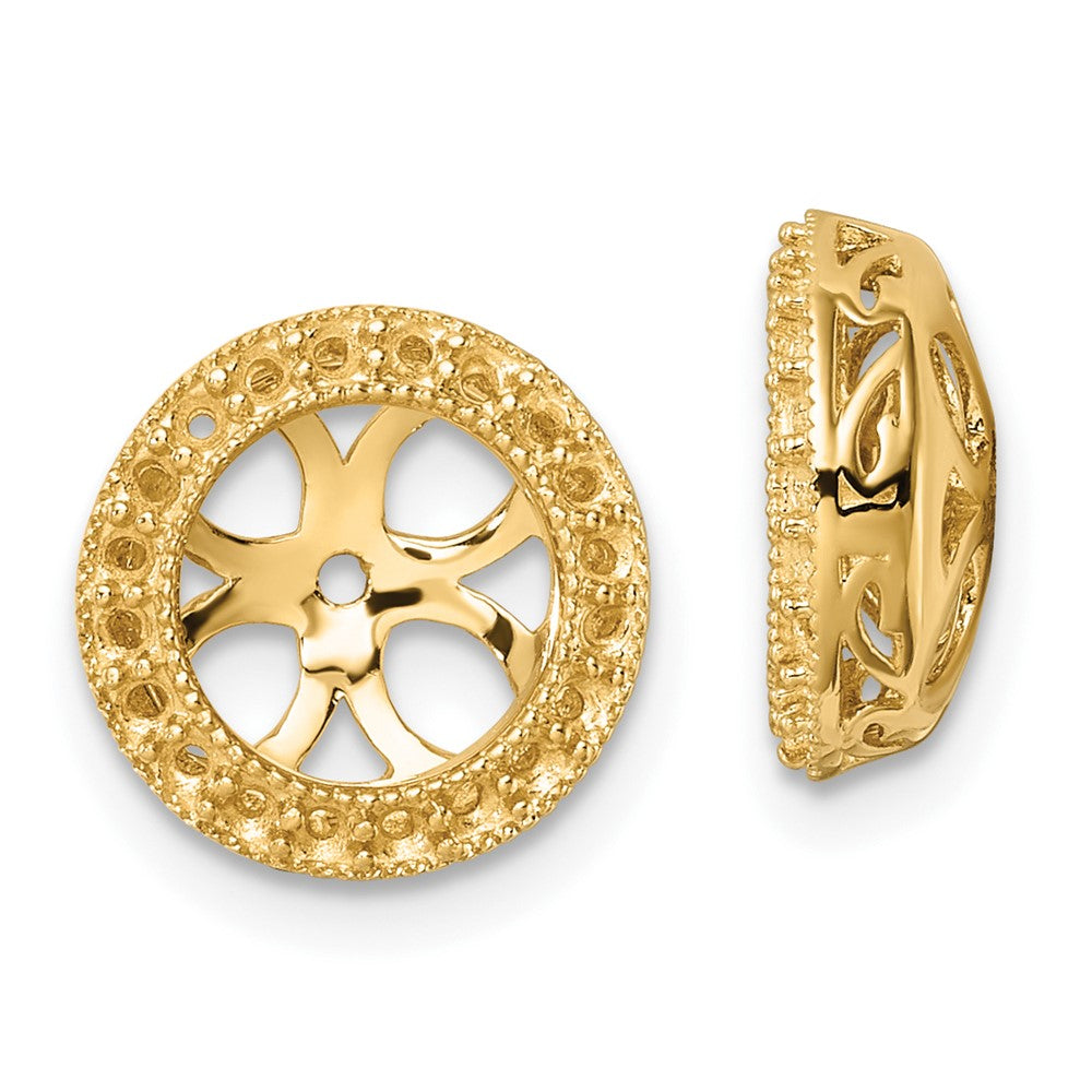 14k Yellow Gold Diamond Earring Jacket Mountings