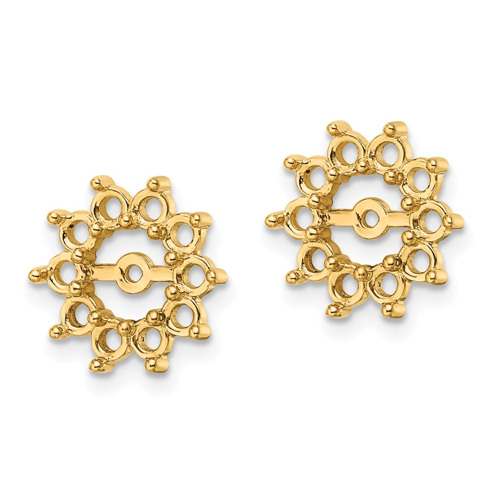 14K Yellow Gold Fancy Diamond Earring Jacket Mountings