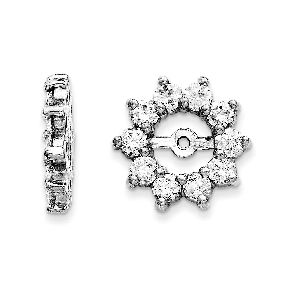 14k White Gold AAA Fancy Diamond Earring Jacket