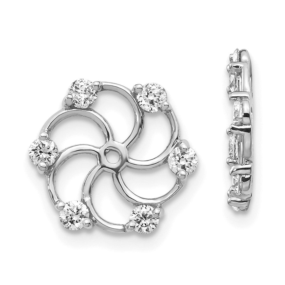 14k White Gold AAA Diamond Earring Jacket