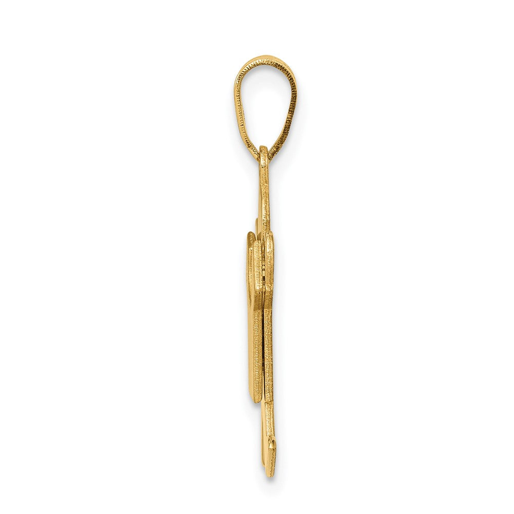 14k Solid Satin Engravable Boy Jumping Charm